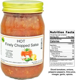 Arndts Fudgery Amish Made Salsa 2-16 oz. Jars (Hot Finely Chopped)