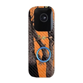 MightySkins Carbon Fiber Skin Compatible with Blink Video Doorbell - Orange Camo | Protective, Durable Textured Carbon Fiber Finish | Easy to Apply and Change Styles | Made in The USA