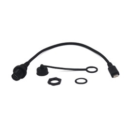 Kework USB Type C Mount, 0.3 Meter USB C Male to Female Flush Mount Panel Mount Extension AUX Cable for Car Truck Boat Motorcycle Dashboard, Sync Charging and Data Transferring