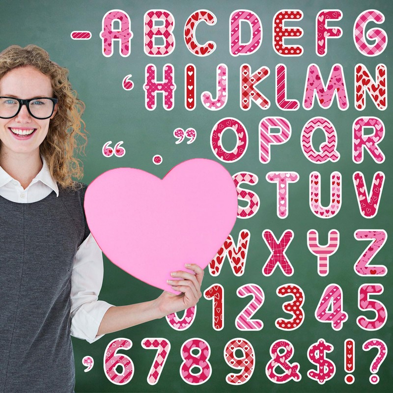 Faccito 176 Pcs Valentine's Day Bulletin Board Decorations Letters Alphabet