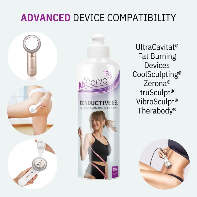 Absonic Absonic Conductive Gel for Body Devices: Cavitation, Radiofrequency, Body