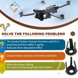 FKBAightccy Gimbal Shock Absorption Rubber for DJI Mini 3 Damper Rubber Replacement for DJI Mini 3 Pro Gimbal Camera Shock Absorber Drones Accessories Parts with Repair Tools(Left and Right Rubber)