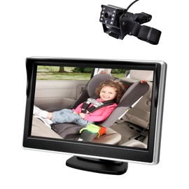 Baby Car Monitor with HD 1080P, Car Backseat Camera for Rear Facing Infant with High Clear View, Eye Protection Night Vision