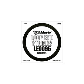 D'Addario LE0095 Plain Steel Loop End Single String, .0095