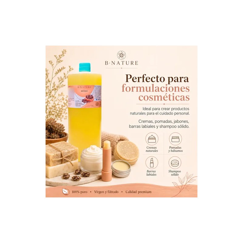 Aceite De Ricino 100% Puro B Nature 1 L