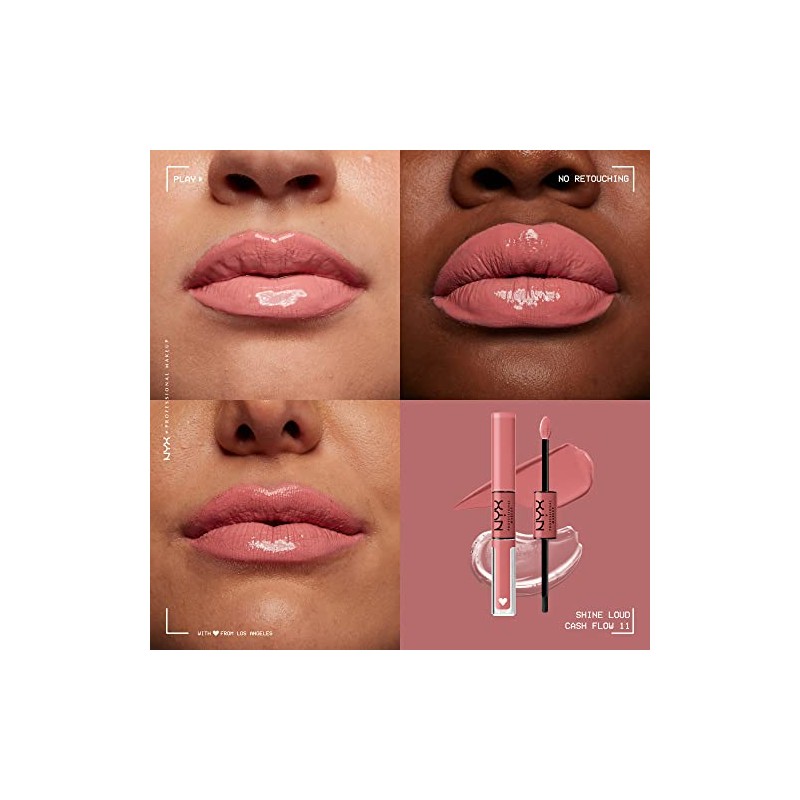 NYX Professional Makeup, Shine Loud, Labial Líquido Larga Duración, Cash