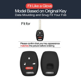 INFIPAR 2pcs Compatible with Honda Accord Accord Crosstour CR-V Civic Element Pilot Fit Odyssey TL TSX ZDX Ridgeline Clarity Black Key Fob Cover Case Key Chain Protector Keyless Remote Holder