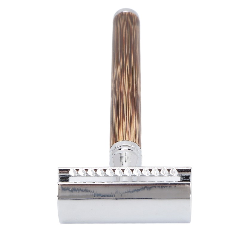 Double Edge Safety Razor Men Travel Portable Zinc Alloy Bamboo