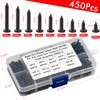 450 Pieces Self-Tapping Screws Set M3 Countersunk Flat Head Screw