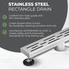 36 Inch Rectangular Linear Shower Drain Set with Brick Pattern