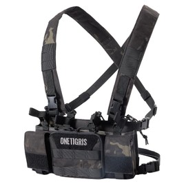 OneTigris Chest Rig, Tactical Vest Adjustable Molle Tactical Airsoft Vest Waterproof for CS Games, Military Fans and Airsoft Hunting Games