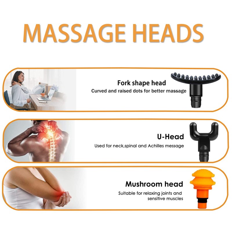 Massage Gun Head, 9 Pieces Massage Head, Fascia Tool, Interchangeable