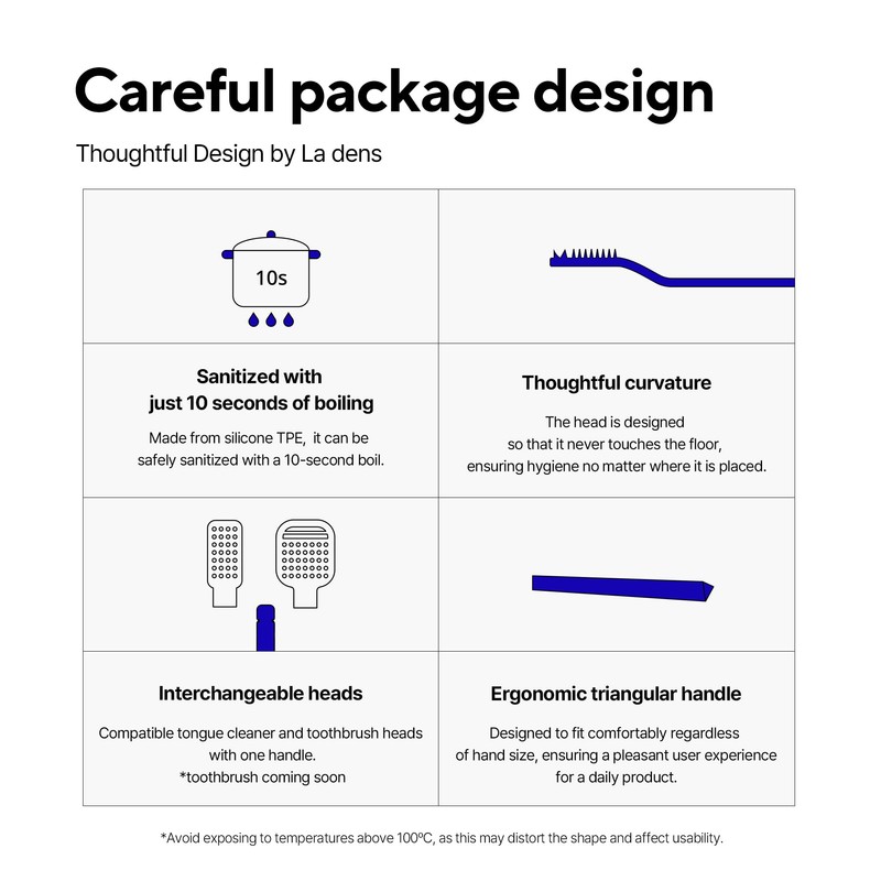 La dens Tongue Cleaner (White, Regular)