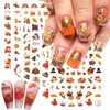 6 Sheets Fall Nail Stickers for Nail Art 3D Cute