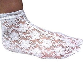 Fashionable kimono Iroha Stretch Lace Tabi Socks, One Size Fits Most, White, white