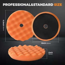 CLOPOMIC 6 Inch polishing Pads, 7PC Car Detailing kit, Foam polishing pad, car Detailing kit, 150mm Backing Plate, Polishing Pads for Orbital Buffer, Polishing Sponge Pads for car polishing and waxing
