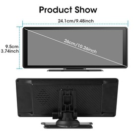 10.26 Inch HD Touch Screen Car Video Player, Car Stereo with Rear View Car Camera for Car Play Android Car Player, Portable Car Radio with Phone Mirroring, Dash Camera for Car, Car Accessories