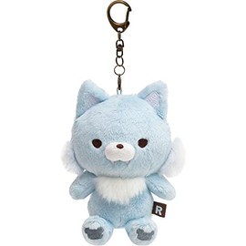 Rilakkuma MF21301 Chairoikoguma Gyutto Plush Toy, Anytime Together Rilakkuma Series, Outing Plush Keychain, Aokiko Wolf