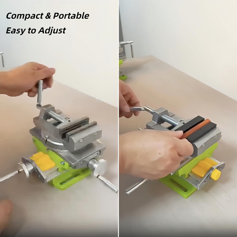 Cross Slide Drill Press Vise, 2-Way X- Y- Benchtop Drill
