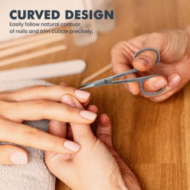 FABINOC® Professionelle gebogene Nagelhautschere für abgestorbene Haut | deutsche Qualität Edelstahl | extra scharfe feine Spitze Maniküre Schönheitsschere für Damen und Herren