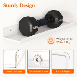 Lifewit Floating Shelves for Wall, 2 Pack 15" Clear Acrylic Shelf Room Decor for Book/Figures/Photo/Makeup in Bathroom, Book Shelf, Living Room, Bedroom, Kitchen Storage and Organization