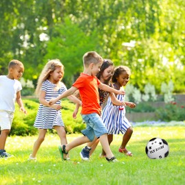 Soccer Shoot PVC football For Kids (Deflated) Lightweight Party pack Adjustable Inflatable ball Suitable For Indoor Outdoor Play Beach, Home, Birthday, School & Parties Assorted Colors