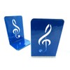 Music Themed Bookend - A Pair of Solid Blue Treble