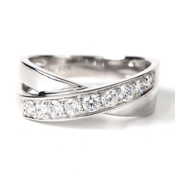 PLUSTER 925 Sterling Silver Ring, Cross Ring, Gift Box Set,