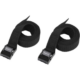 Ayaport Correas de Amarre Correas de Sujeción con Hebilla de Leva Ajustable Correa de Nylon Cinch para Empacar Carga, Bicicleta, Equipaje Negro 2 Piezas (Negro, 0.75'' x 4')