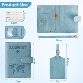 KUKUPOW Passport Case, Passport Cover with RFID Blocker, Passport Holder, Passport Wallet, Travel Wallet, Passport Organiser for Passport, Credit Cards, ID Cards, Travel Documents (Blue), blue,