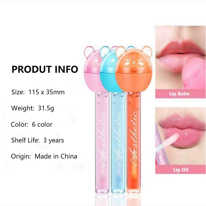 BeauFairy 2-in-1 Lip Balm Lip Gloss Set, 6 Pieces, Lip