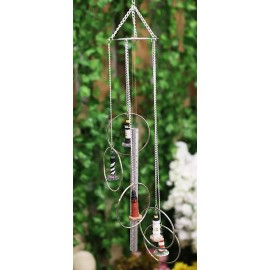 Ebros Gift Five Ring World Famous Light Houses Decor Resonant Relaxing Wind Chime Patio