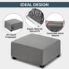 NeColorLife Ottoman Cover Square Velvet Ottoman Slipcover Thick Stretchable Footrest