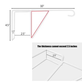 YEXEXINM 6 Pack Vinyl Fence Hooks - 5 x 10 inches Durable Patio Hooks Coated Steel Fence Hangers for Indoor & Outdoor Hanging Plants, Planters,Bird Feeders, Lights, Basket, Decoration White