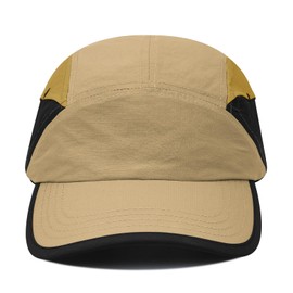 Croogo Quick Drying Baseball Cap 5 Panel Sun Hats Lightweight UV Protection for Outdoor Sports Running Tennis Cap,Khaki-DSCB1
