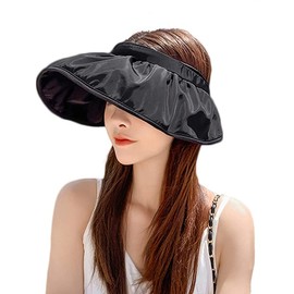 LeafIn Women's UV Protection Sun Visor Hat, Small Face Effect, Sun Shade Hat, UV Protection, 2-Way Sun Protection, Heatstroke Prevention, Foldable, Wide Brim, Lightweight, Stylish, Cute, Travel,
