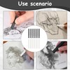 12 Pcs Graphite Sticks, Square Compressed Charcoal Sticks, Soft Willow