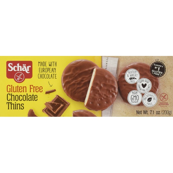Schar Gluten Free Chocolate Thins, 6 Count
