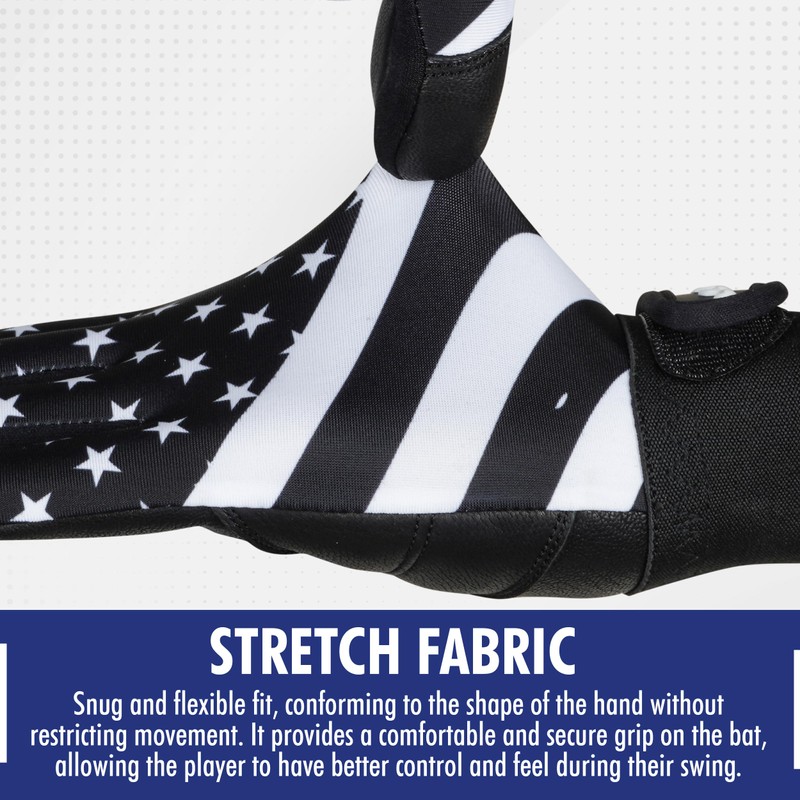 American Flag Baseball Batting Gloves - Men's & Youth Unisex