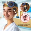 DELORIGIN 2PCS Sunflower Leaves Bouffant Scrub Caps Adjustable Working Cap