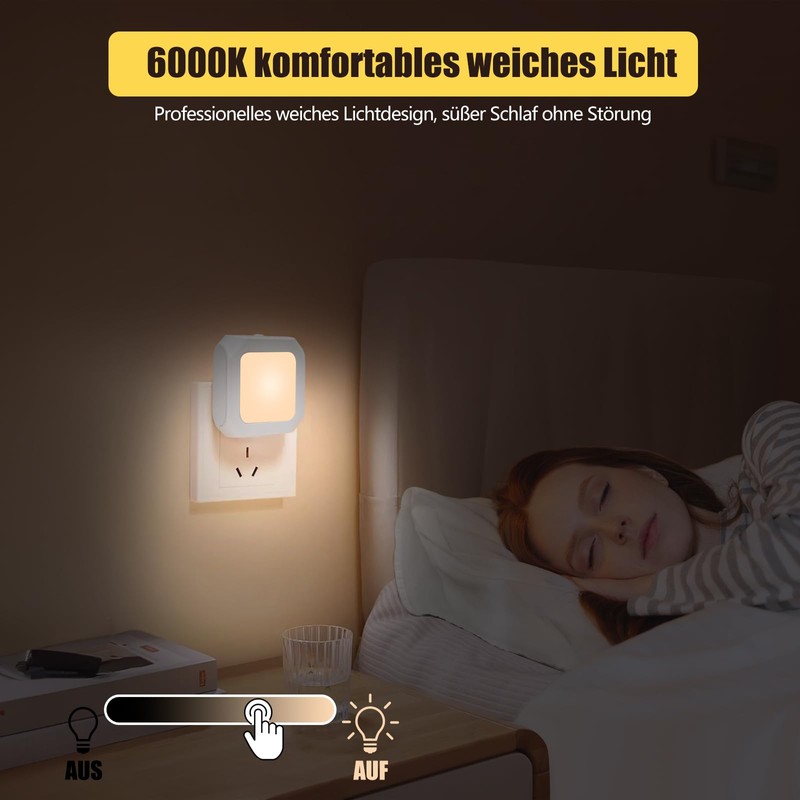 Adamyee LED Night Light Socket Children's Night Light with Motion