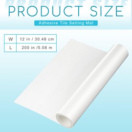 Innconee 12 x 200 Inch Adhesive Tile Mat Double Sided Tape Sheet 16 Sq ft Wide Large Adhesive Tile Setting Mat for Arts Crafts DIY Projects Wall Home Decoration