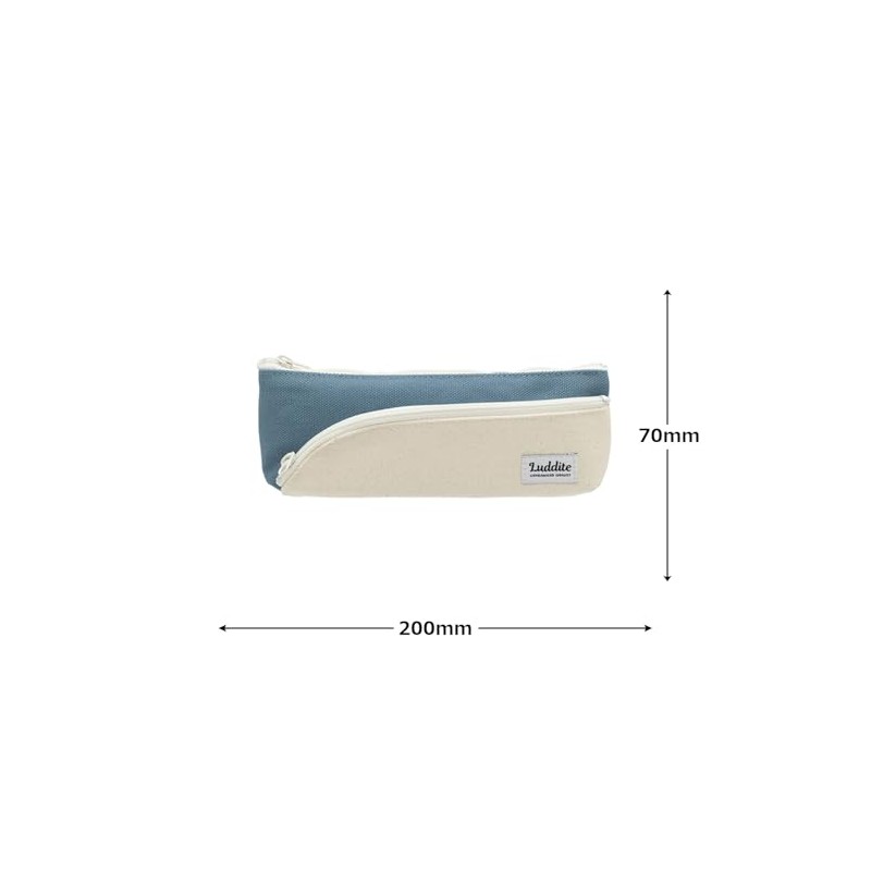 Pencil Case, Two-Tone Pencil Case, Slim, 6 Colors, Blue Gray,