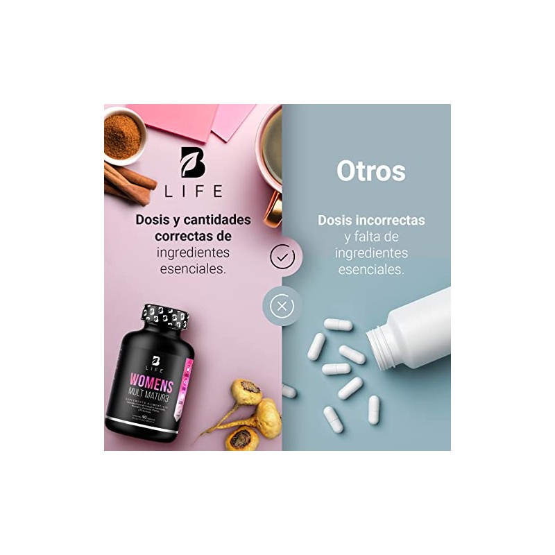 Life Company Multivitamínico Mujer Mayor Años Cápsulas Ingredientes Naturales Colágeno