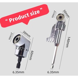 LALOCAPEYO 105 Degree Right Angle Drill Bit Adapter, with 1/4-inch Hex Quick Change Drive and Magnetic,Socket Adapter Set,Multifunction Right Angle Driver (2 Large)