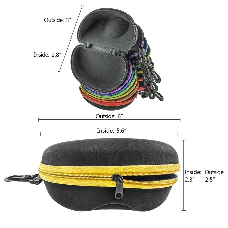 INNOLIFE Blue 2pcs, Zipper Shell Sunglasses Glasses Case with Plastic