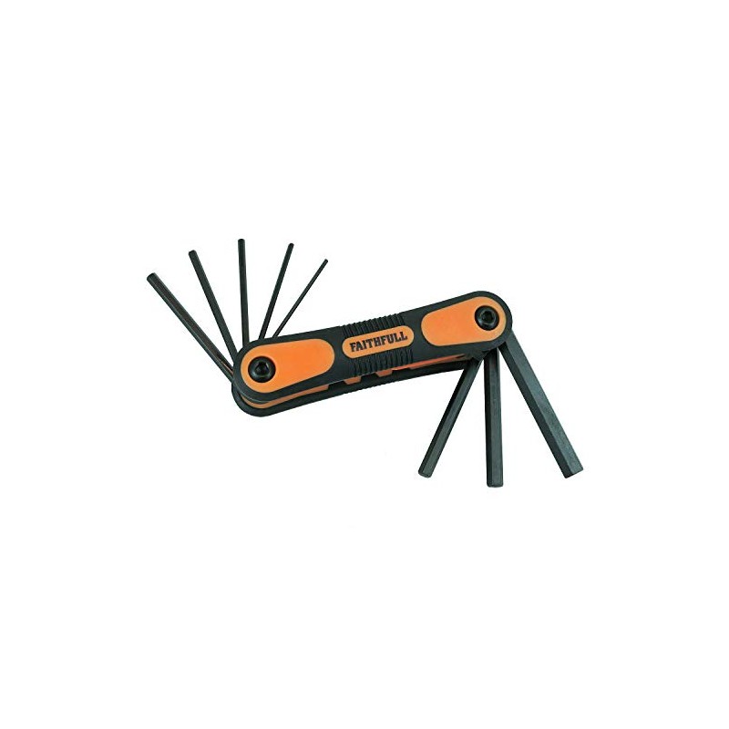 Faithfull HKSF8m Folding Hex Key Set - Metric (8 Pieces)