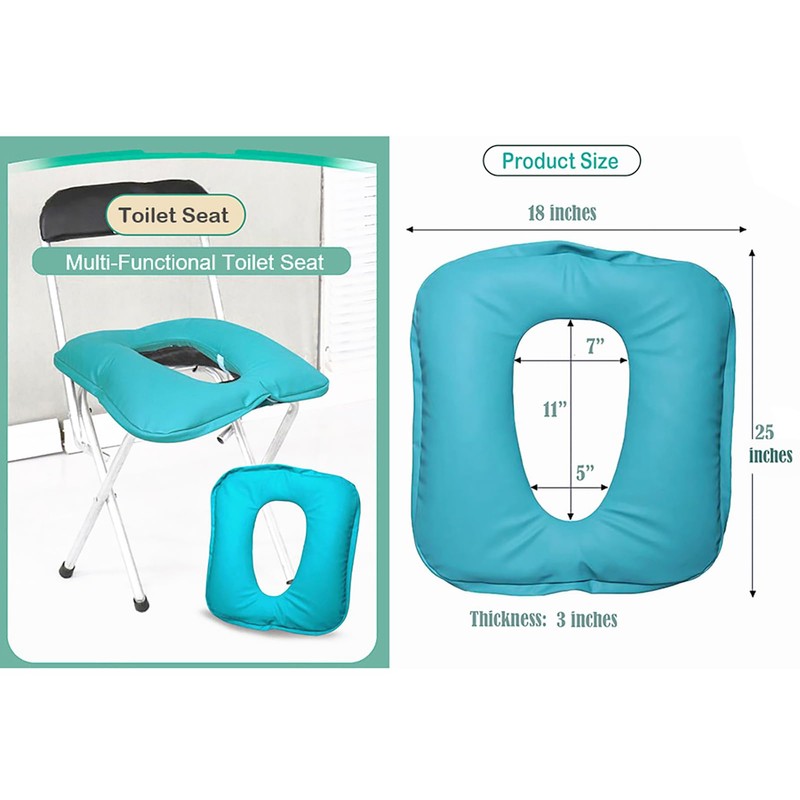GFERTRE Oversize Soft Toilet Cover Seat,Bedside Commode Cushion for Toilet/Shower/Bedside,Double