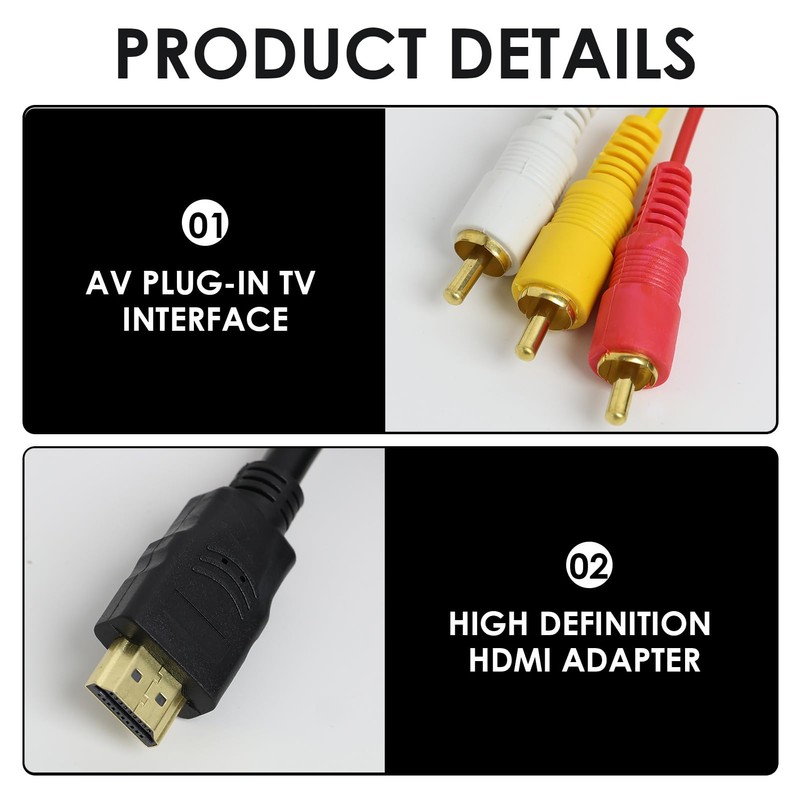 PosyLane HDMI to 3RCA, 1080P HDMI to AV Video Audio