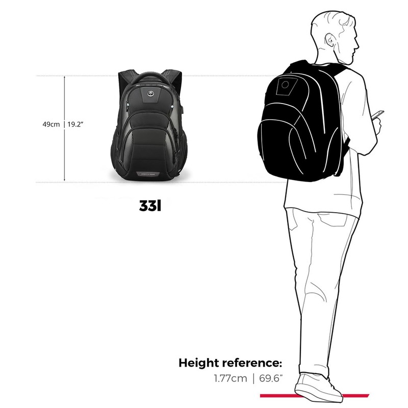 Swissdigital Design Men's 17 Inch Laptop Backpack with Apple Find